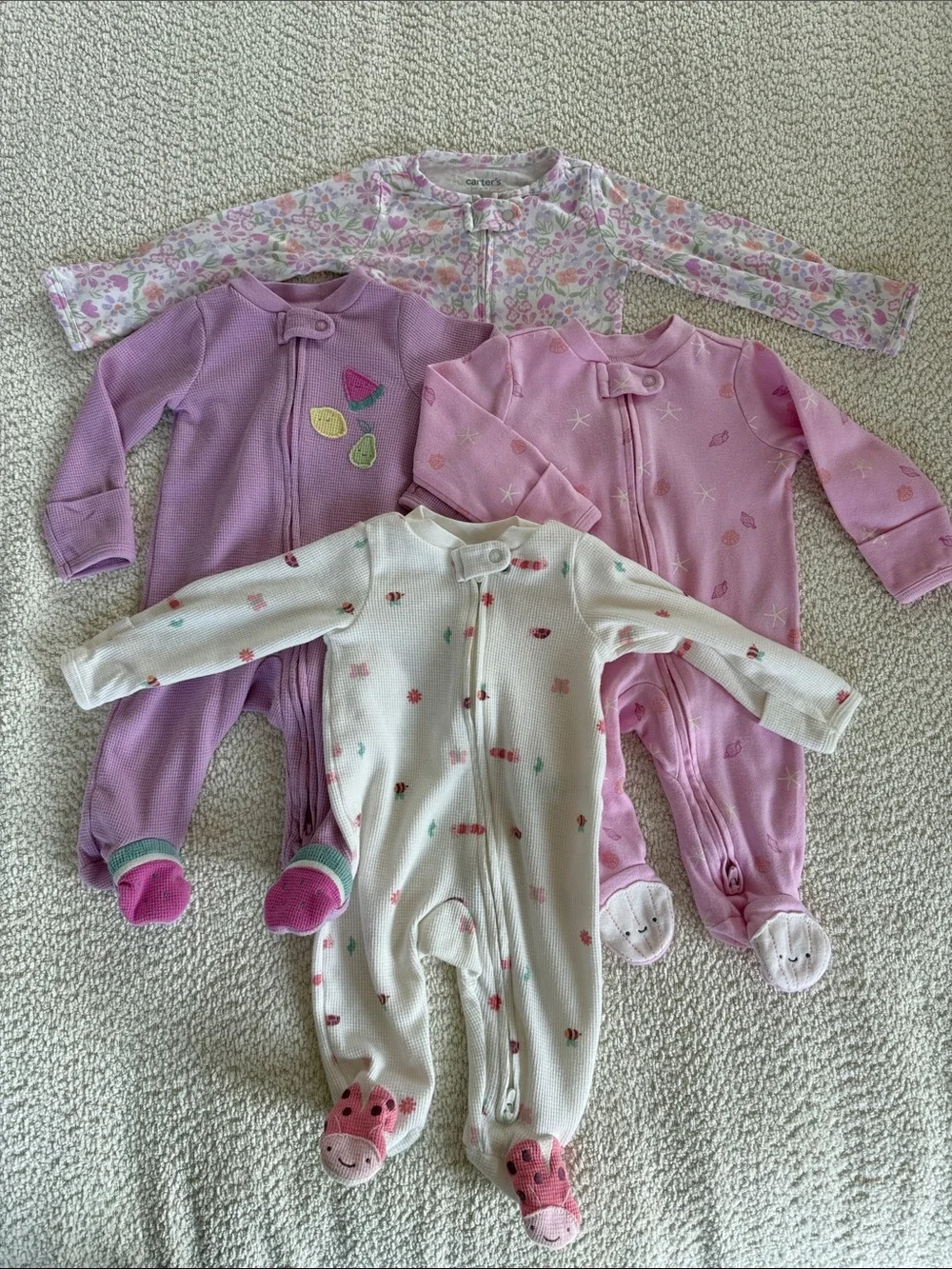 Carter's Footie Onesies Lot / 0-3M / Summer Baby